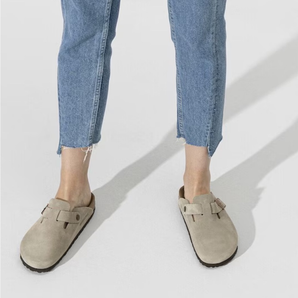 BIRKENSTOCK BOSTON SUEDE TAUPE EU 39 / US 8-8.5 NARROW Same day/next day ship!